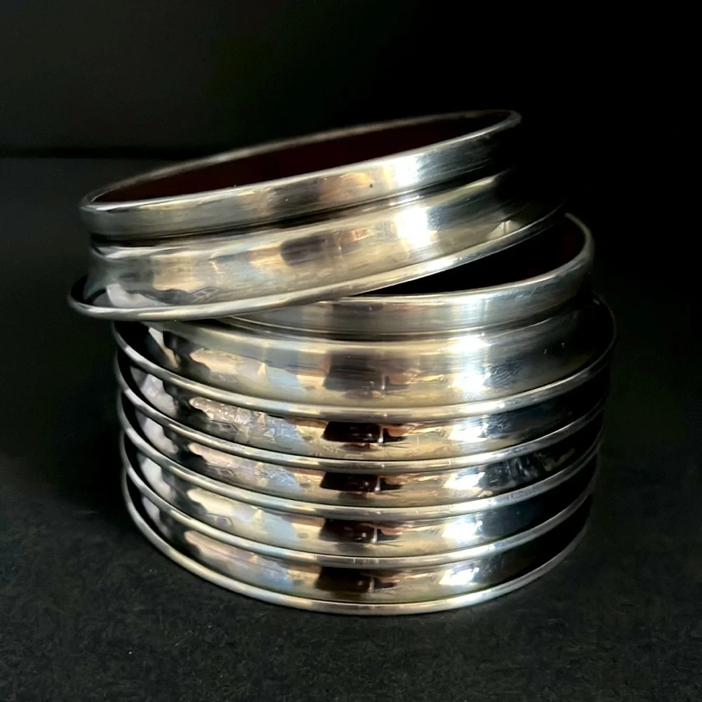 Mid Century Modern Formica Silver Plated Coasters